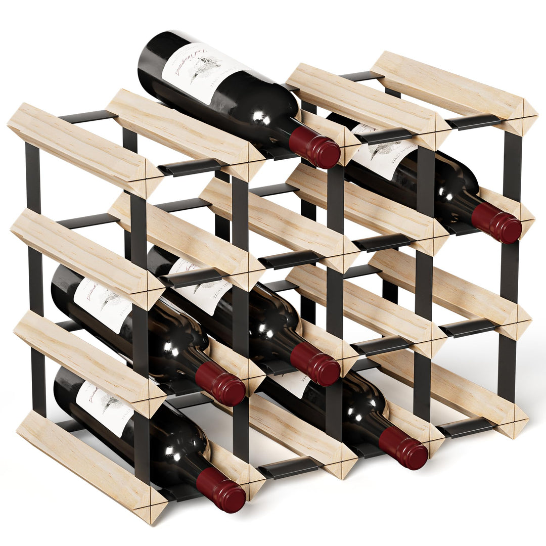 Urban Deco Weinregal Holz für 16 Flaschen, Stabiles Flaschenregal für Schrank, 41.4 x 22 x 32 cm, We