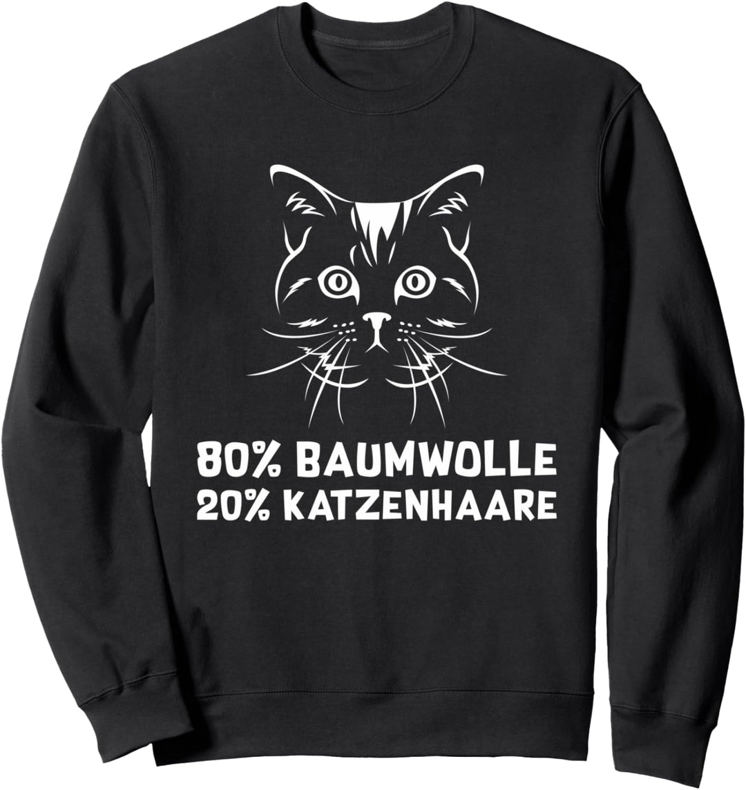 Baumwolle Katzenhaare | Spuren von Katze Lustiges Katzen Sweatshirt