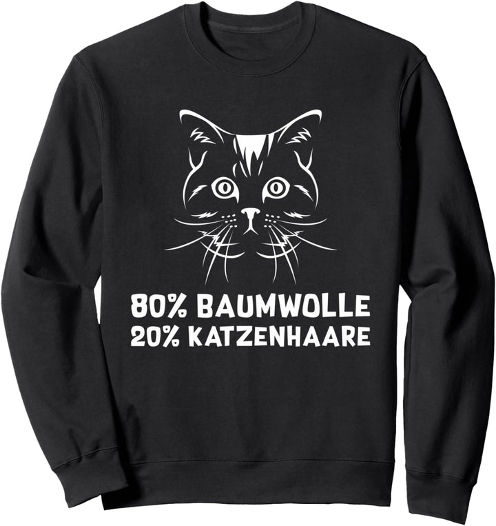Baumwolle Katzenhaare | Spuren von Katze Lustiges Katzen Sweatshirt