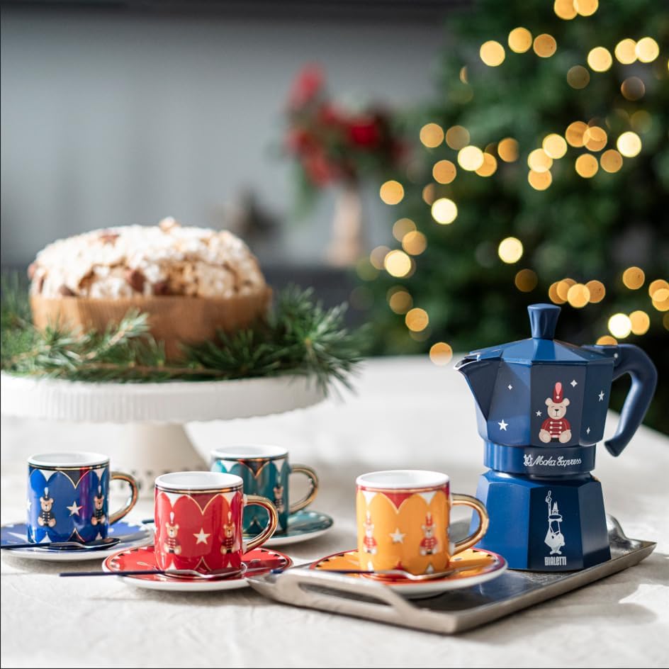 Bialetti Moka Express Blu Magico Ricordo 1 Tasse, 3 Tassen (3 Tassen) 3 Tazze, 3 Tazze