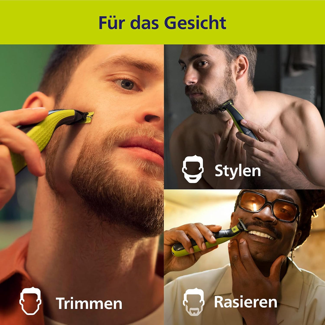 PHILIPS OneBlade 360 Face & Body - Elektrischer Bartschneider, Rasierer und Bodygroomer zum Trimmen,