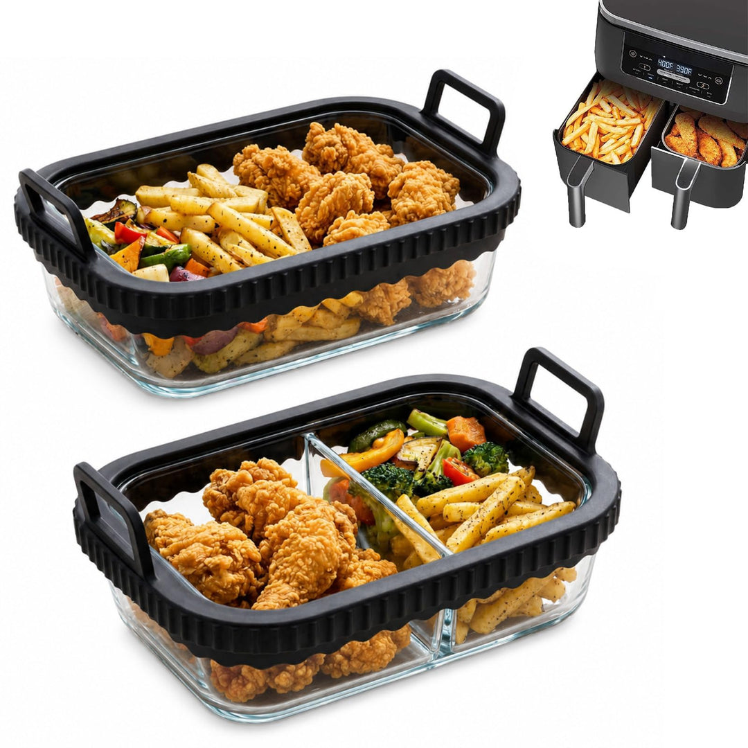 Glas-Auflaufformen für Heissluftfritteusen – Kompatibel mit Ninja Airfryer Zubehör Set – Kompatibel