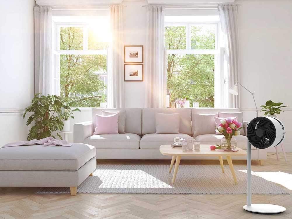 BONECO Ventilator F220 I Standventilator I höhenverstellbar bis 85cm I 4 Leistungsstufen I Neigungsw