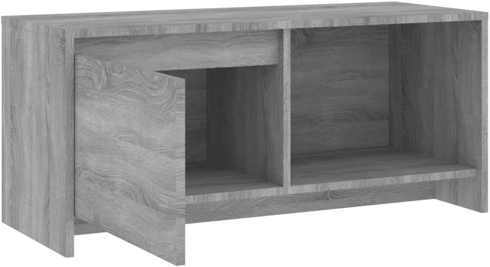 homiuse TV Board Grau Sonoma 90x35x40 cm Holzwerkstoff Fernsehschrank Fernsehtisch TV Lowboard TV Ko