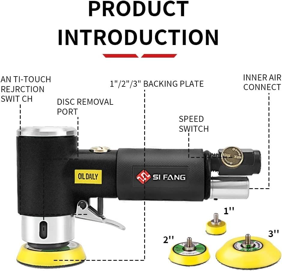 SIFANG Mini Poliermaschine Druckluft Exzenterschleifer 25/50/75mm Exzenter Schleifer druckluft werkz