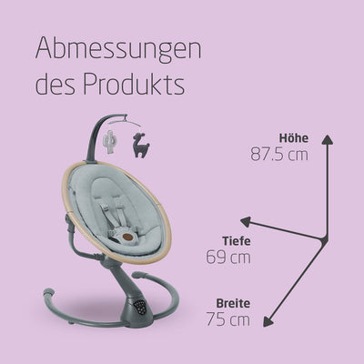 Maxi-Cosi Cassia Babywippe Elektrisch, 0–6 Monate, max. 9 kg, Babyschaukel Elektrisch, 12 Melodien,