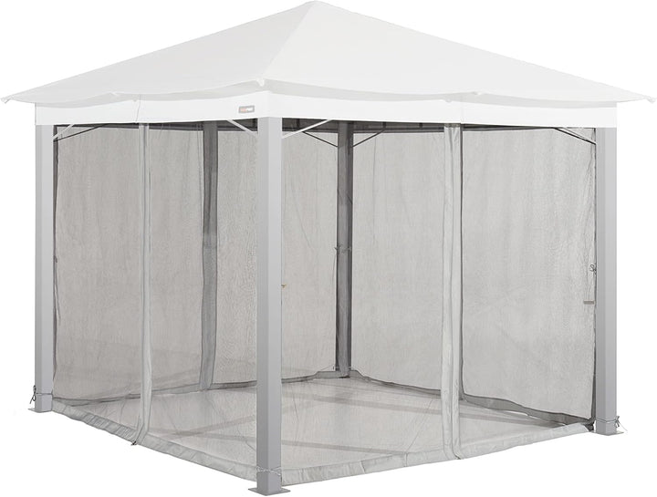 Moskitonetz für Gartenpavillon Sunset Classic 3x3 m - Polyester - Insektengitter inkl. Ringe, mit Re