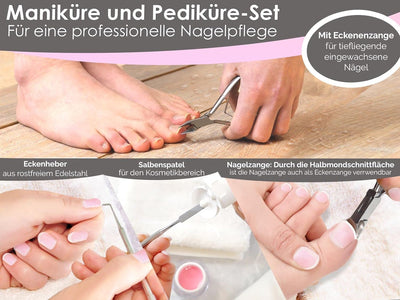 Fusspflege-Instrumente Set 21-Teilig inklusive Nagelzangen, Fusspflegeinstrumente, Pinzeten