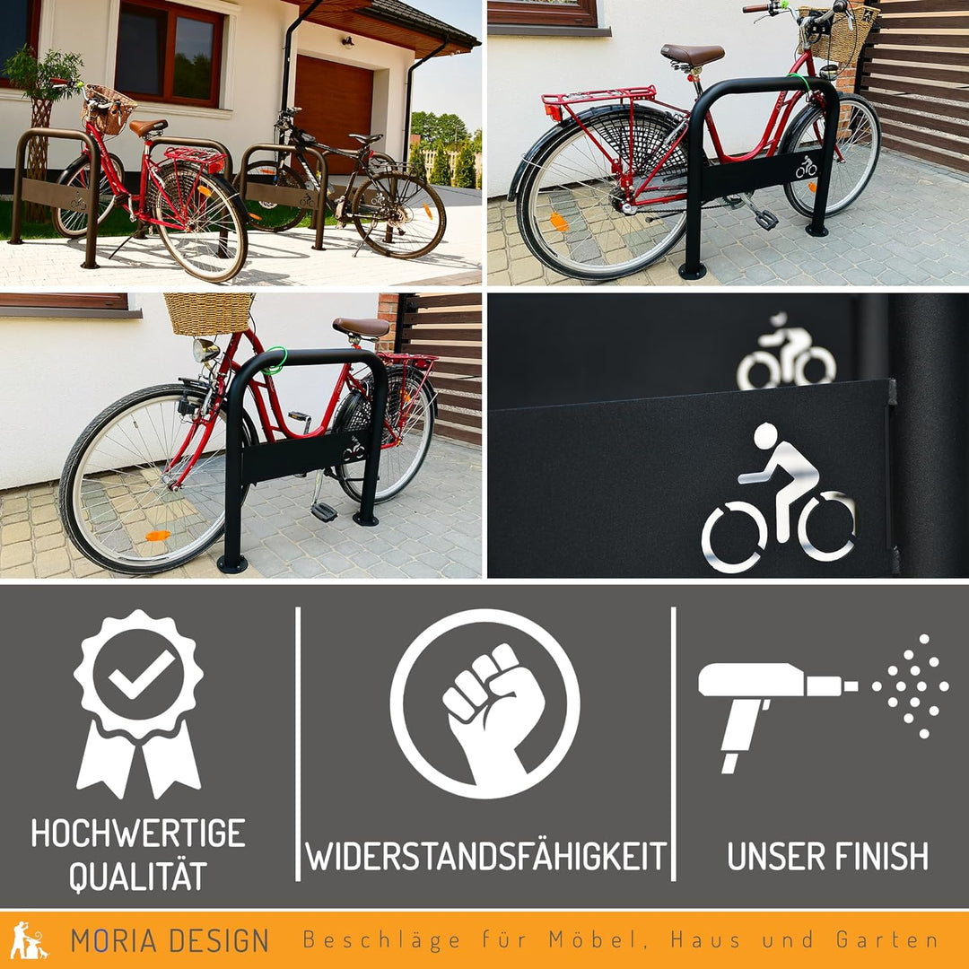 MORIA DESIGN Fahrradständer 110 x 80 cm Bodenparker für 2 Fahrräder Loft | stabiler Fahrradhalter Bo