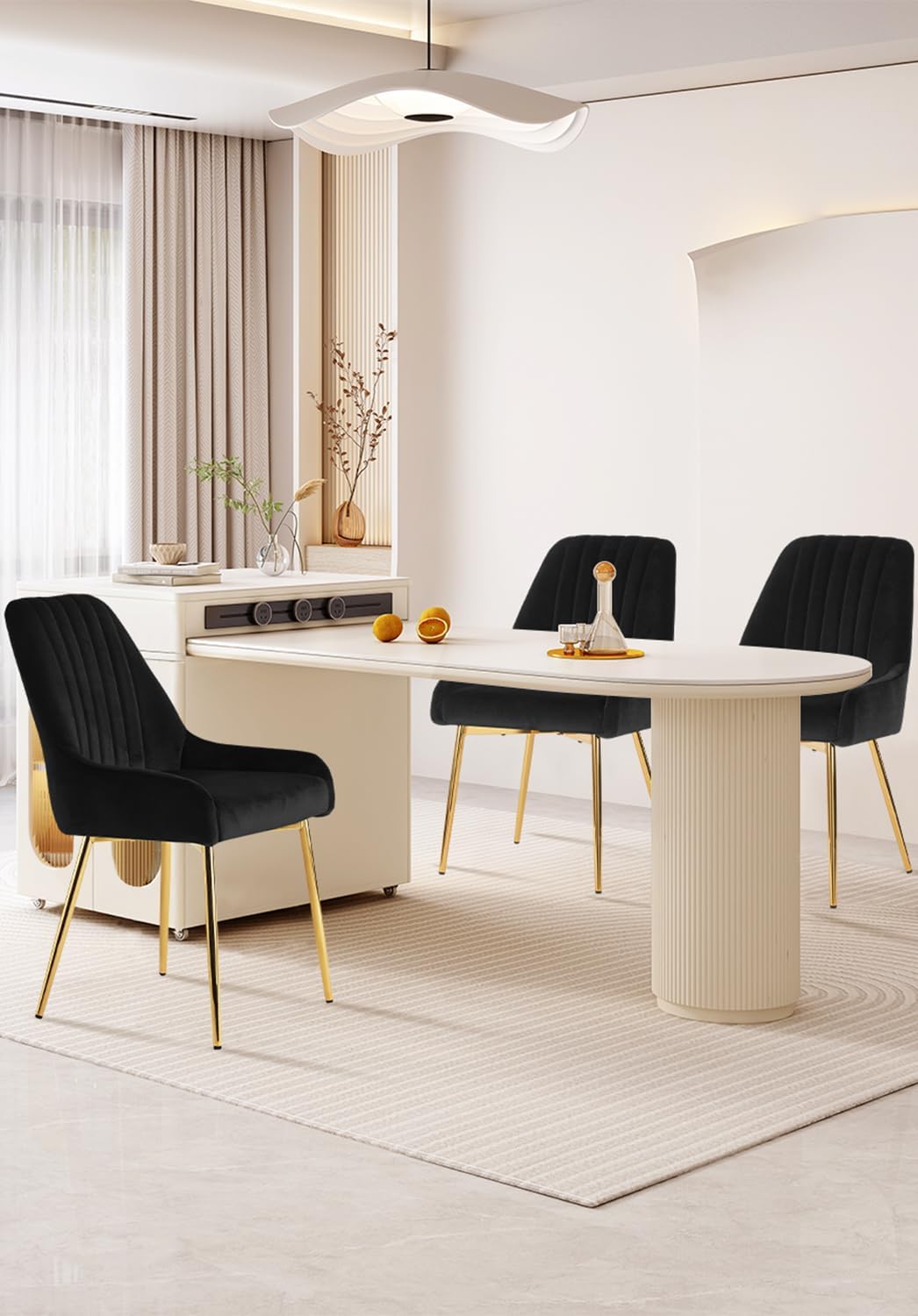 EsszimmerstüHle 2er Set, Moderne Samt-WohnzimmerstüHle, Polsterstuhl Esszimmer,Gepolsterter Armloser