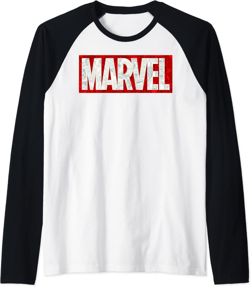 Marvel Comic Strip Logo Fill Raglan