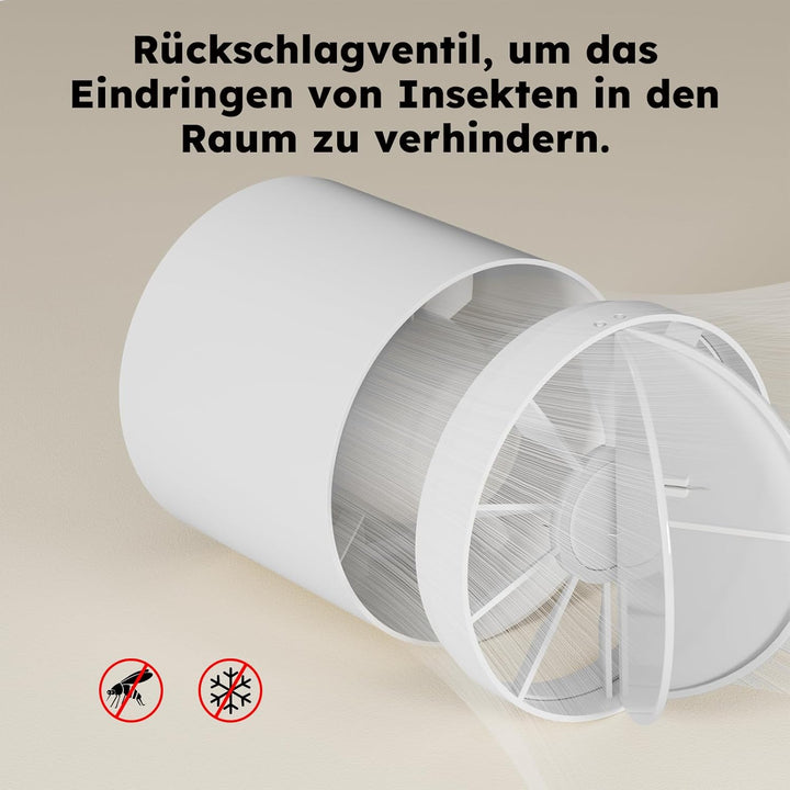 Kanal Rohrventilator,Inline-Abluftventilator 100 mm,135 m³/h,Hohe Qualität,Leise,Für Bad,WC,Küche,Ge