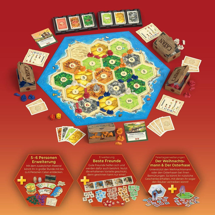 Kosmos 685225 Catan - Das Spiel Big Box, Starterset mit Catan - Das Spiel, inklusive Erweiterung für