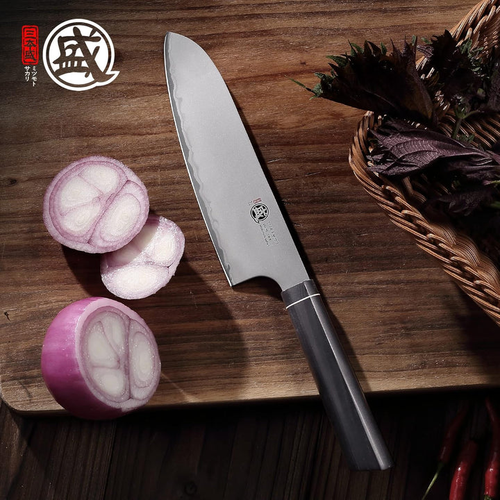 MITSUMOTO SAKARI 17 cm Professionelles Santoku Messer, Japanisches küchenmesser, Handgeschmiedetes K