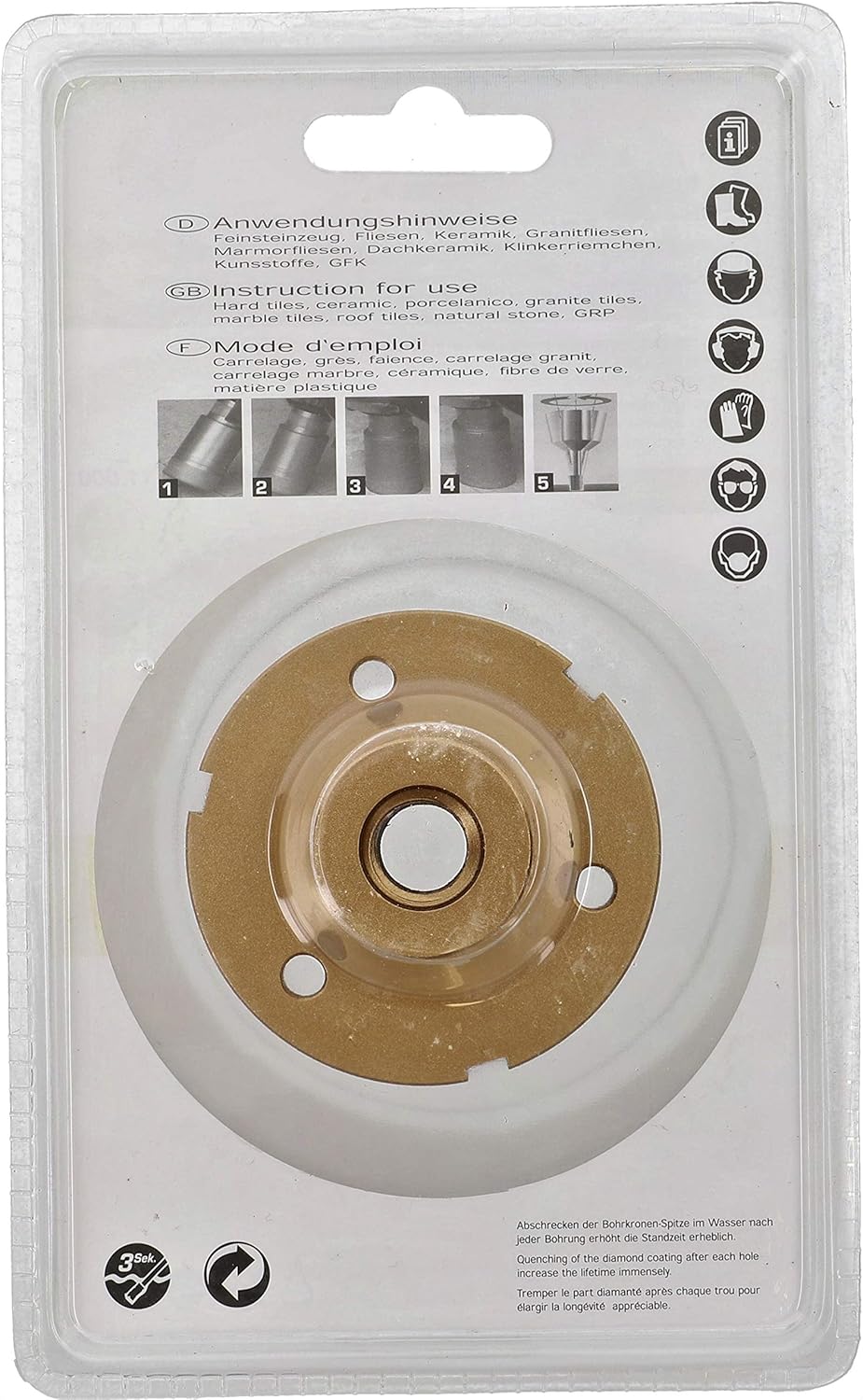 PRODIAMANT Profi Fliesenbohrer Fliese 68 mm x M14 Diamantbohrer Winkelschleifer für trockenbohren in