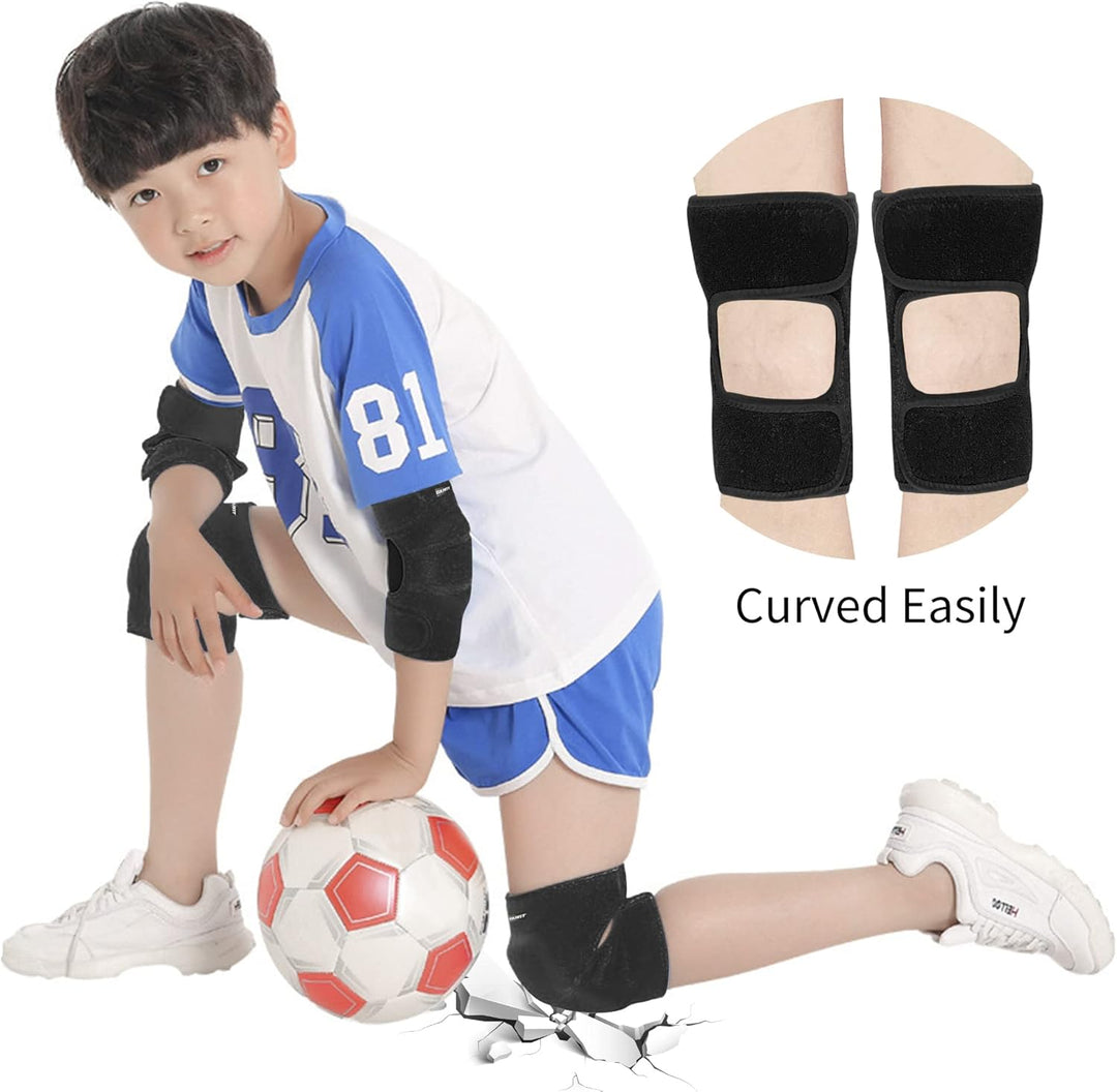ONTYZZ Kinder Knieschützer Jungen Mädchen Einstellbar Weich Knieschoner mit Verdickten SBR Pad Guard