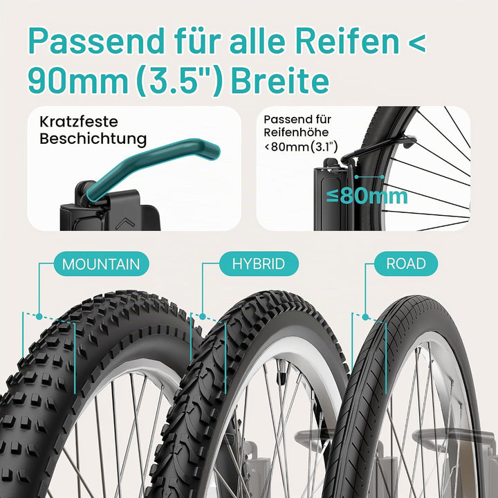 2er-Packung Fahrradhaken für die Garage, robuste, schwenkbare Wandhalterung für Fahrräder, Tragkraft