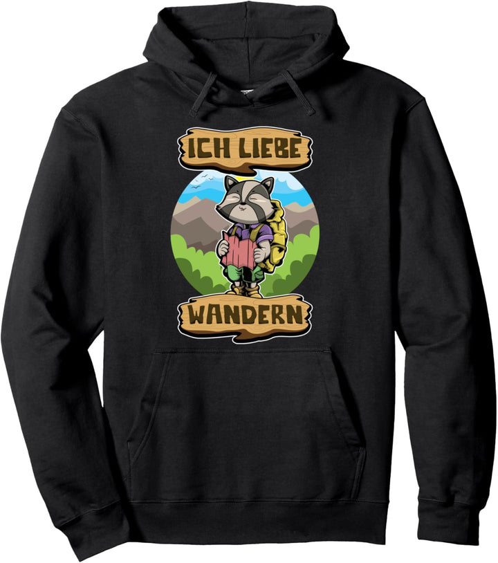 Ich Liebe Wandern - Wandertiere - Süsser Wanderer Waschbär Pullover Hoodie