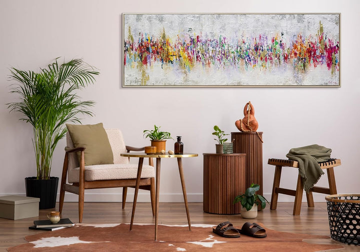 YS-Art Abstrakt Acryl Gemälde auf Leinwand handgemalt Abstraktion II Wandbilder Wohnzimmer Moderne f