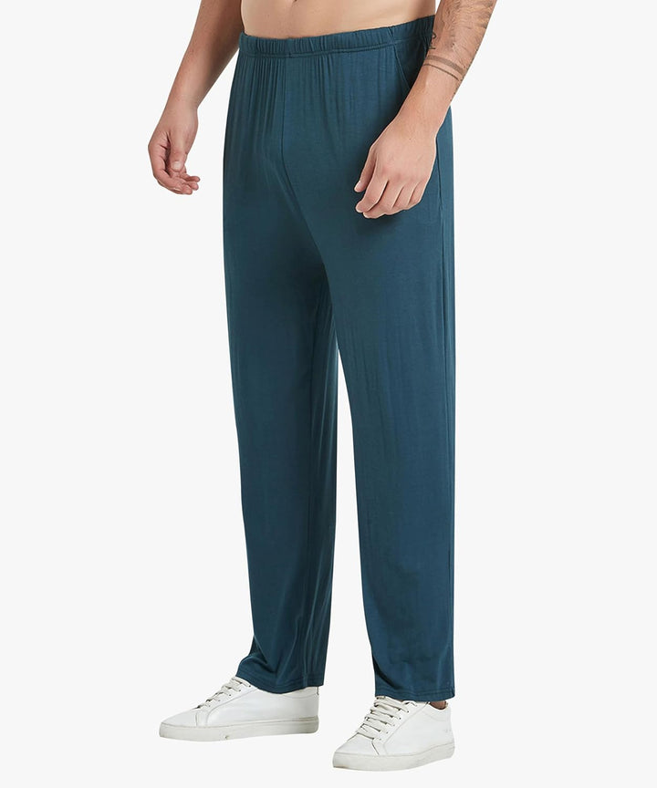 MoFiz Herren Schlafanzughose Lang Modal Pyjamahose Schlafhose Weit Loungewear, 2 Pack-05