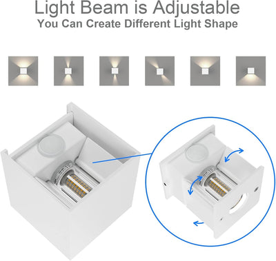 Klighten 2 Stück LED Wandleuchte mit Bewegungsmelder Innen/Aussen 4500K Aussenwandleuchte mit Bewegu