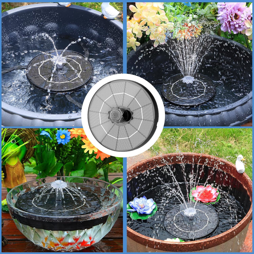 AISITIN Solar Springbrunnen für Aussen 3,5W,Solarbrunnen für Draussen mit 4 Sprüh Effekten, Solar Te