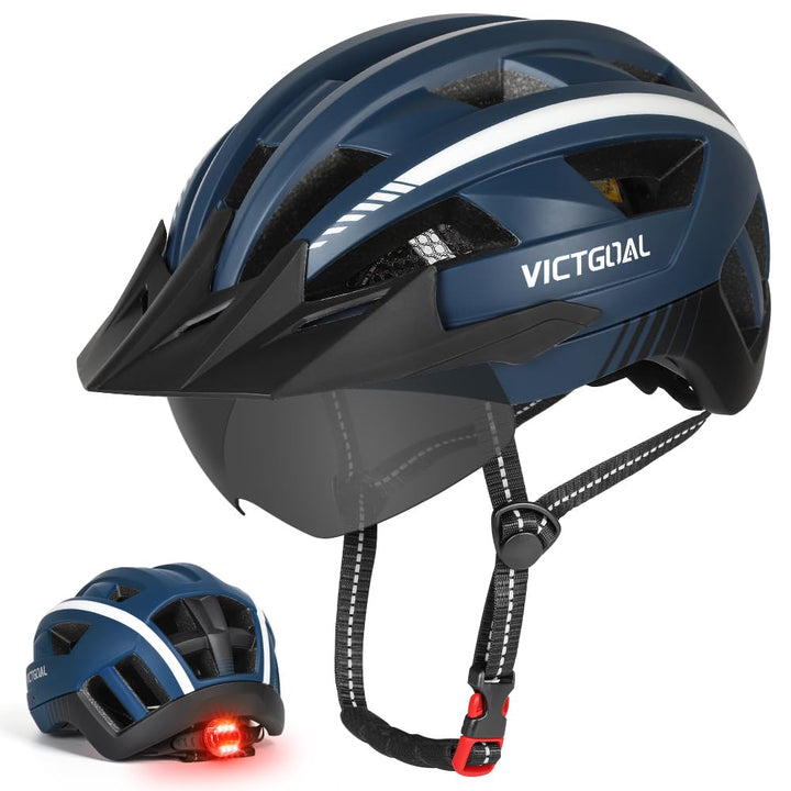 VICTGOAL Fahrradhelm MTB Mountainbike Helm mit magnetischem Visier Abnehmbarer Sonnenschutzkappe und