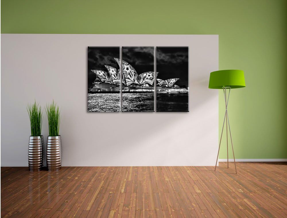 Pixxprint Sydney Opera House als Leinwandbild/Grösse: 3 Teilig (120x80) cm/Wandbild/Kunstdruck/ferti