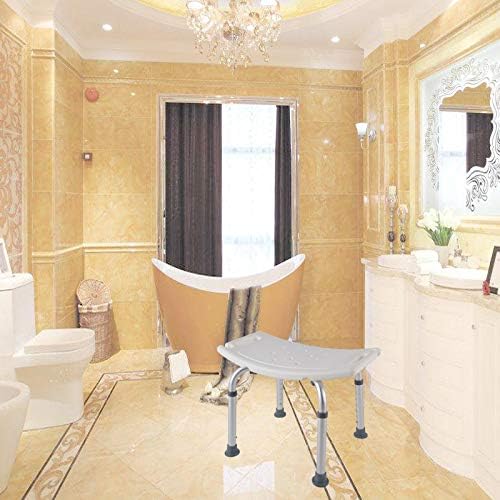 Froadp 38-51cm Duschhocker Höhenverstellbar Duschstuhl Anti-Rutsch Badhocker Aluminium Badestühle Tr