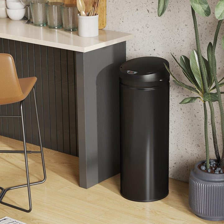 HOMCOM Mülleimer mit Sensor 50L Edelstahl Automatischer Leiser Mülleimer mit Soft-Close-Deckel, Bewe