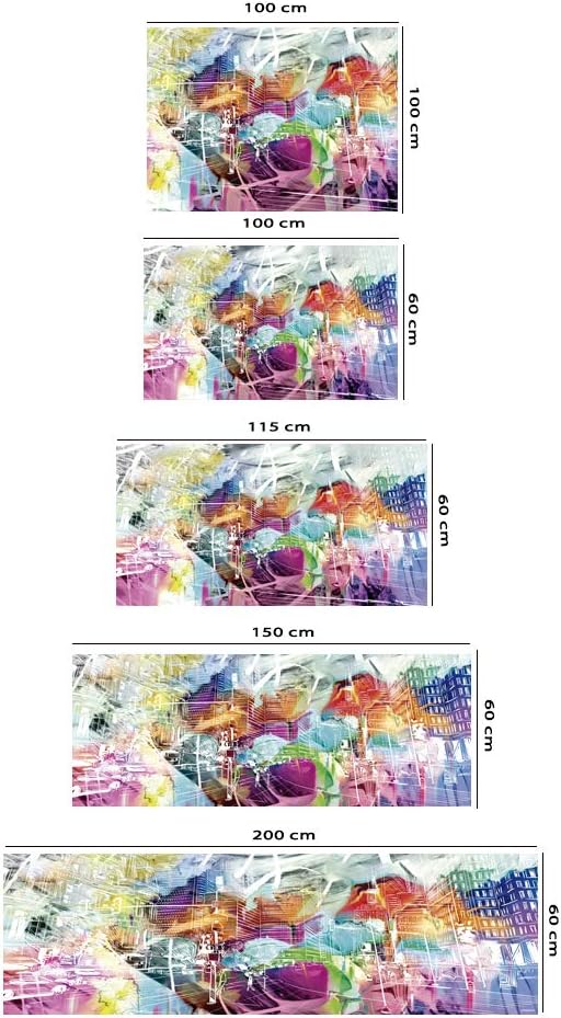 Kopfteil für Bett, PVC, Digitaldruck, Bunte Stadt, 100 x 60 cm, Original-Kopfteil 100x60cm, 100x60cm
