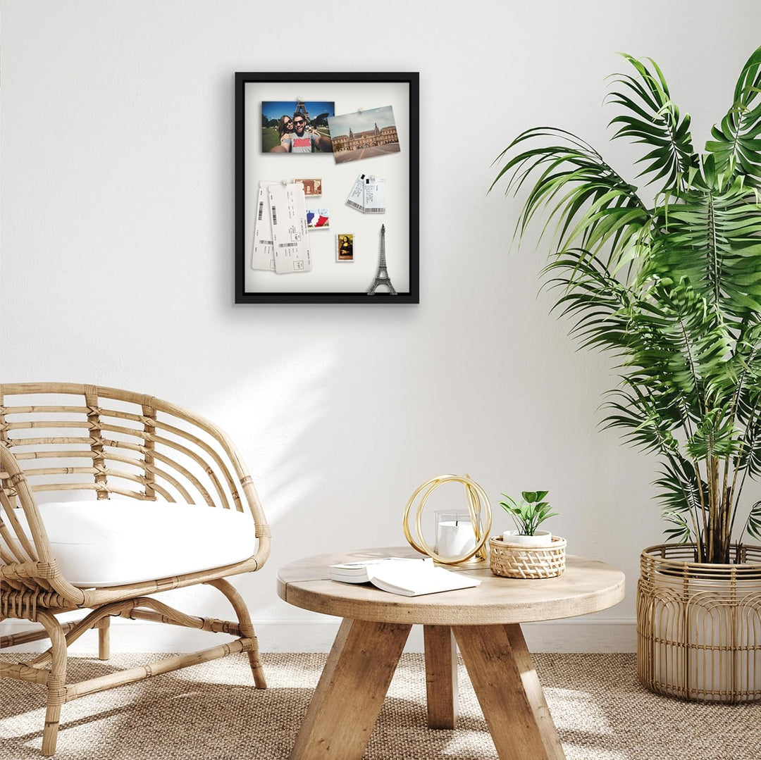 Americanflat 3D-Bilderrahmen zum Befüllen - 40x50 cm - tiefer Objektrahmen mit weichem Leinentuch al