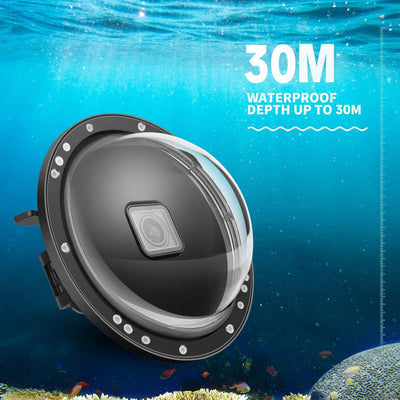 D&F Unterwasser Dome Port für GoPro Hero 11 Black/Hero 10 Black/Hero 9 Black, Integrierter Gehäuseku