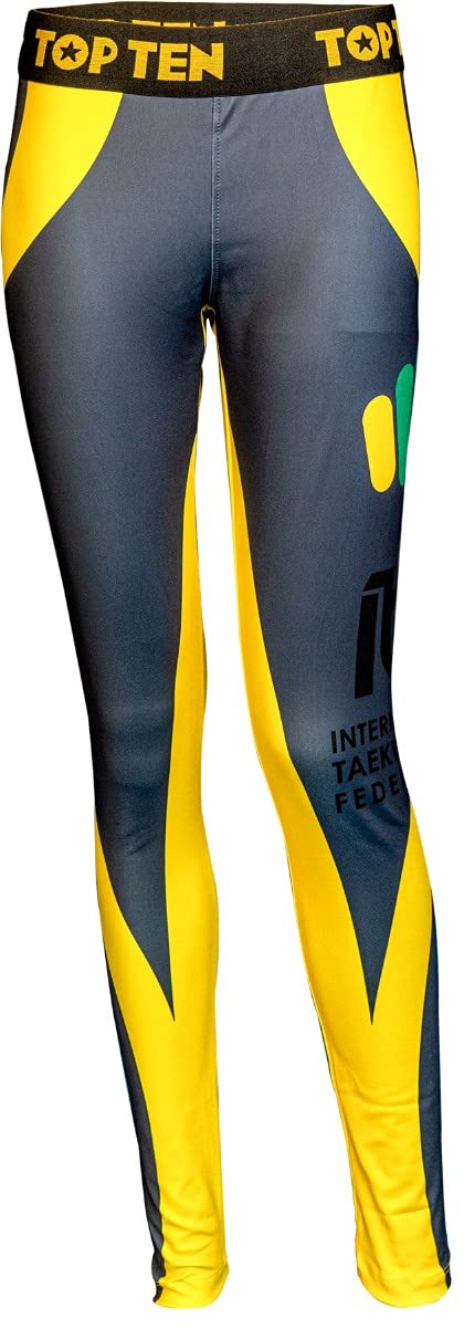 TopTen Leggings, Kompressionshose „ITF Color“ XS Grau - Gelb, XS Grau - Gelb