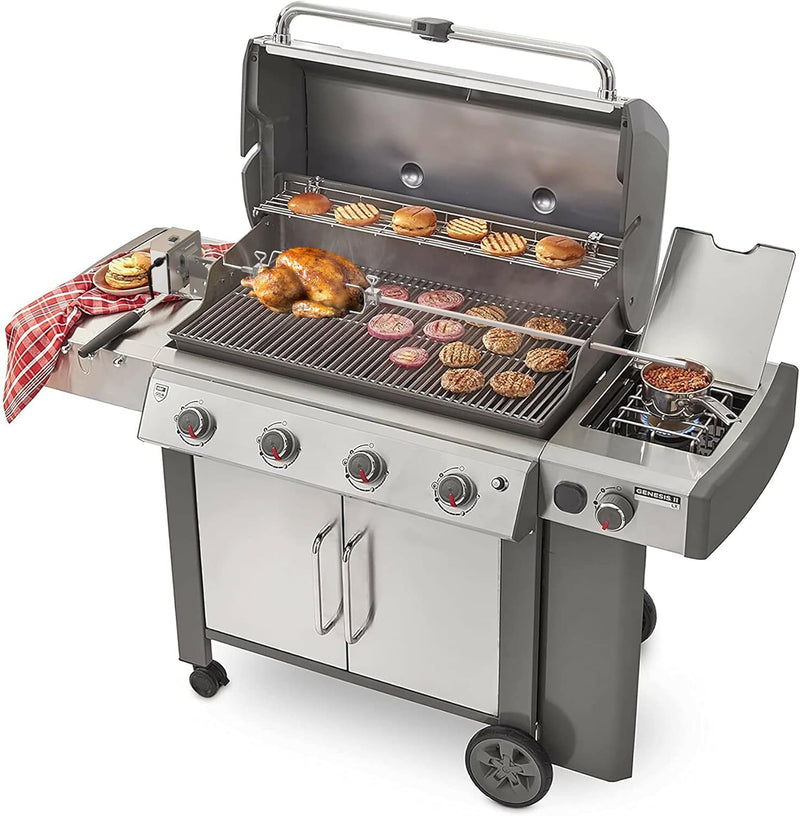 Onlyfire Edelstahl Grillspiess Set geeignet für die Verwendung mit Weber 7653 Weber Genesis II 400&