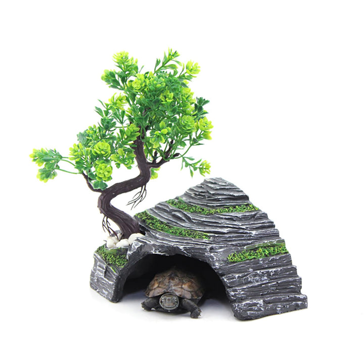 OMEM Reptilienbox Unterschlupf Terrarium Versteck Höhlen Schildkröte Rampe Basking Platform Habitat