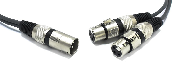 XLR Splitter 0.5m Audio Adapter XLR Stecker auf 2x Buchse 3 Polig Splitterkabel Y-Kabel Vertailer Mä