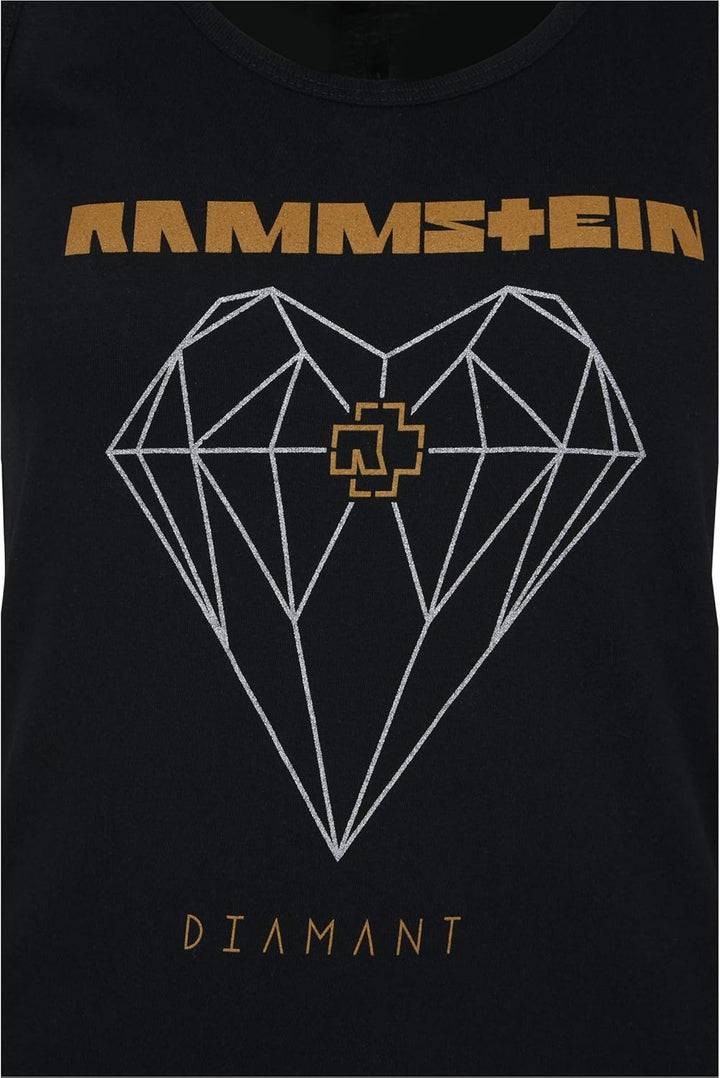 Rammstein Damen Ladies Diamant Tanktop S Schwarz (Black 00007), S Schwarz (Black 00007)