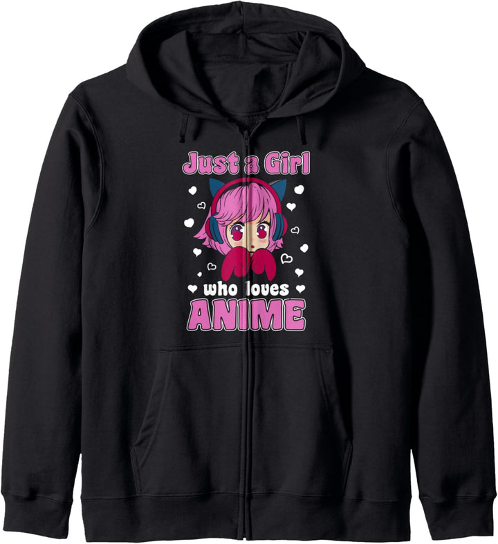 Nur ein Mädchen, das Anime Girl Teens liebt Kapuzenjacke