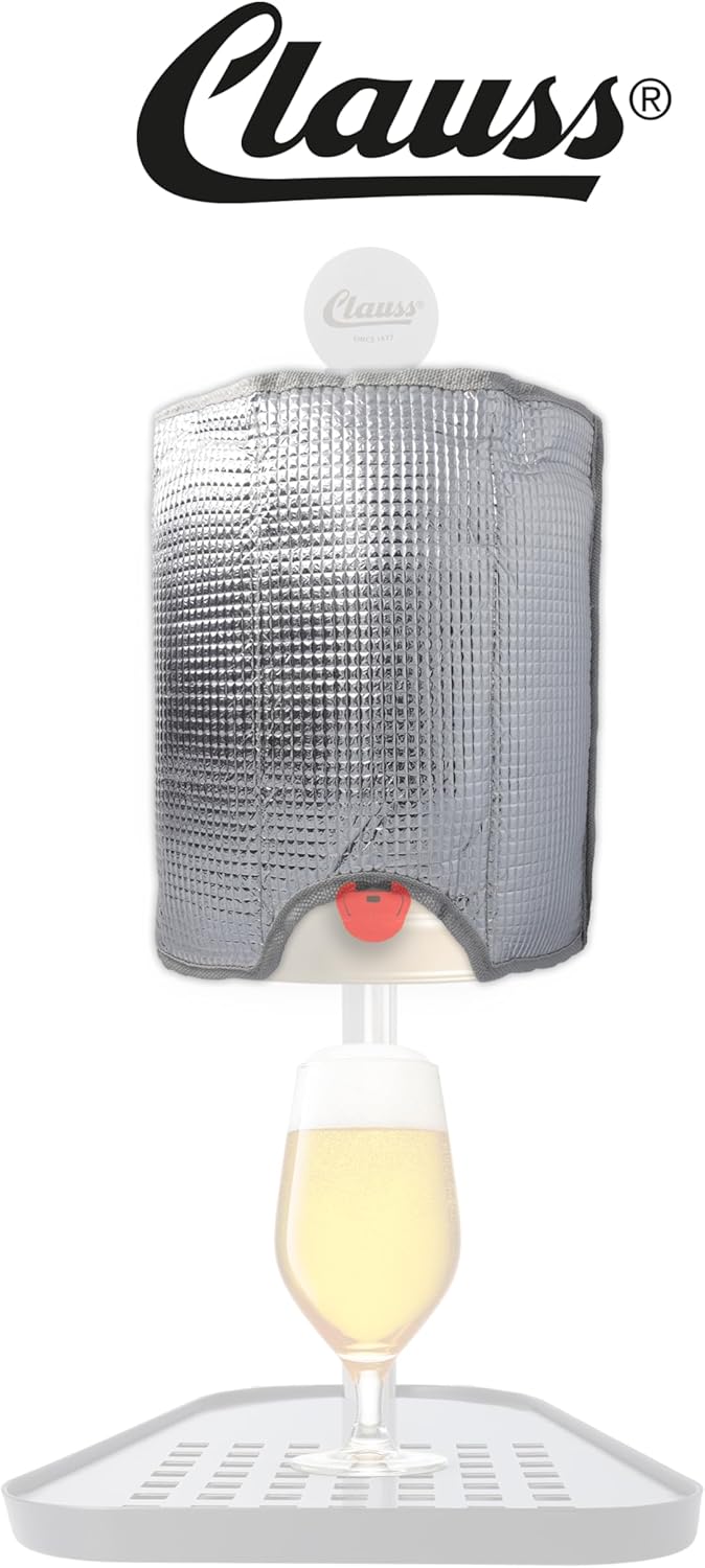 Clauss Cl-60002 00 Kühlmanschette für 5 L Bierfass, Kunststoff, Silber (Packung mit 2) Silber Klein