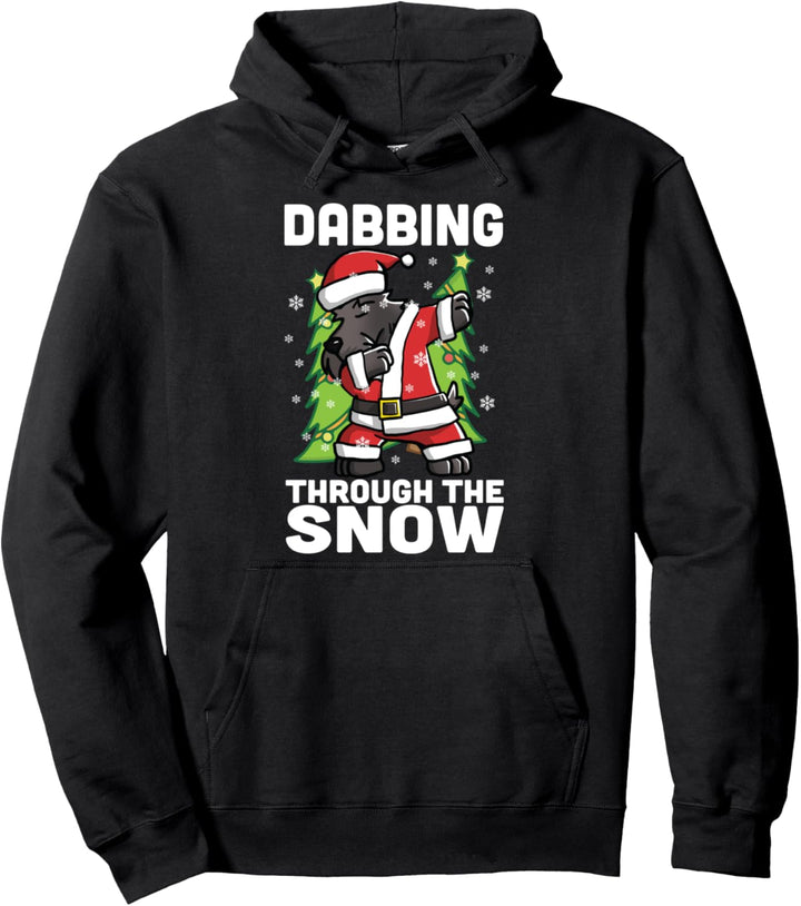 Dabbing Through The Snow Scottish Terrier Weihnachten Hund Pullover Hoodie