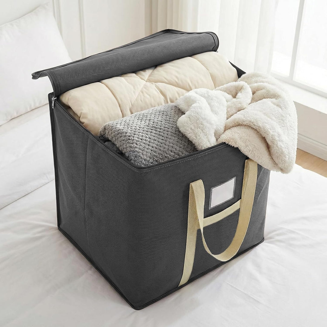 Extra grosse Umzugstasche 210 l Wasserdichte, staubdichte Umzugskiste aus Vliesstoff Grau 50 × 60 ×