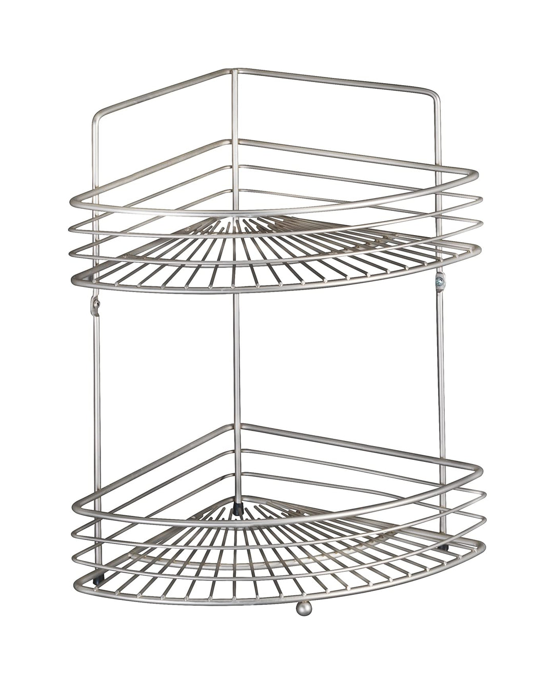 WENKO Eckwandregal Milano mit 2 Etagen - 2 Etagen, Stahl, 31.5 x 37 x 22 cm, Matt Matt 2 Etagen, Mat