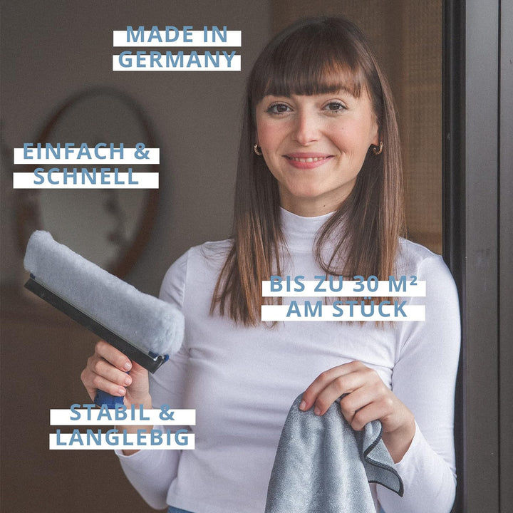 Ha-Ra Standard Fensterreiniger in 19 cm I Abzieher & Einschäumer in Einem I Kleiner Fensterwischer I