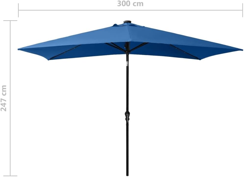 vidaXL Sonnenschirm mit LEDs Stahl-Mast Ampelschirm Gartenschirm Marktschirm Strandschirm Schirm Kur