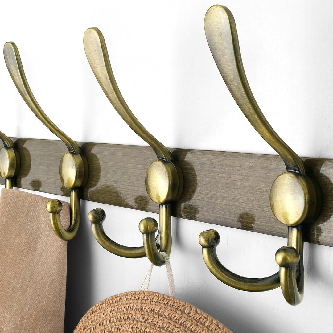 Dseap Garderobenleiste - Schwerlast Garderobenhaken Mit 5 Dreifachhaken, Edelstahl Wandgarderobe, Kl