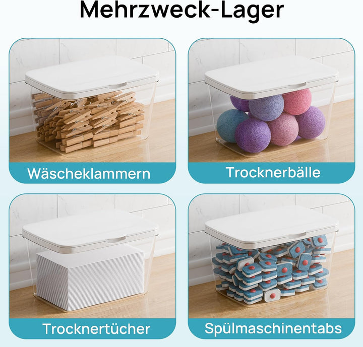 Vtopmart Waschmittel Aufbewahrungsbox mit Deckel für Wäsche Pods, 2 Stück, 2