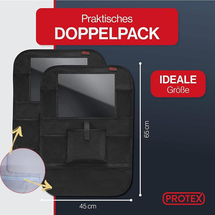 PROTEX© Rückenlehnenschutz Organizer [Testsieger 2024] 100 Tage risikofrei testen - Auto Rücksitz Or