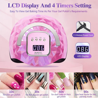 248W UV-LED-Nagellampe, BEENLE Upgrade 60 LED-Perlen Nageltrockner für Gel-Nagellack, Auto-Sensor un