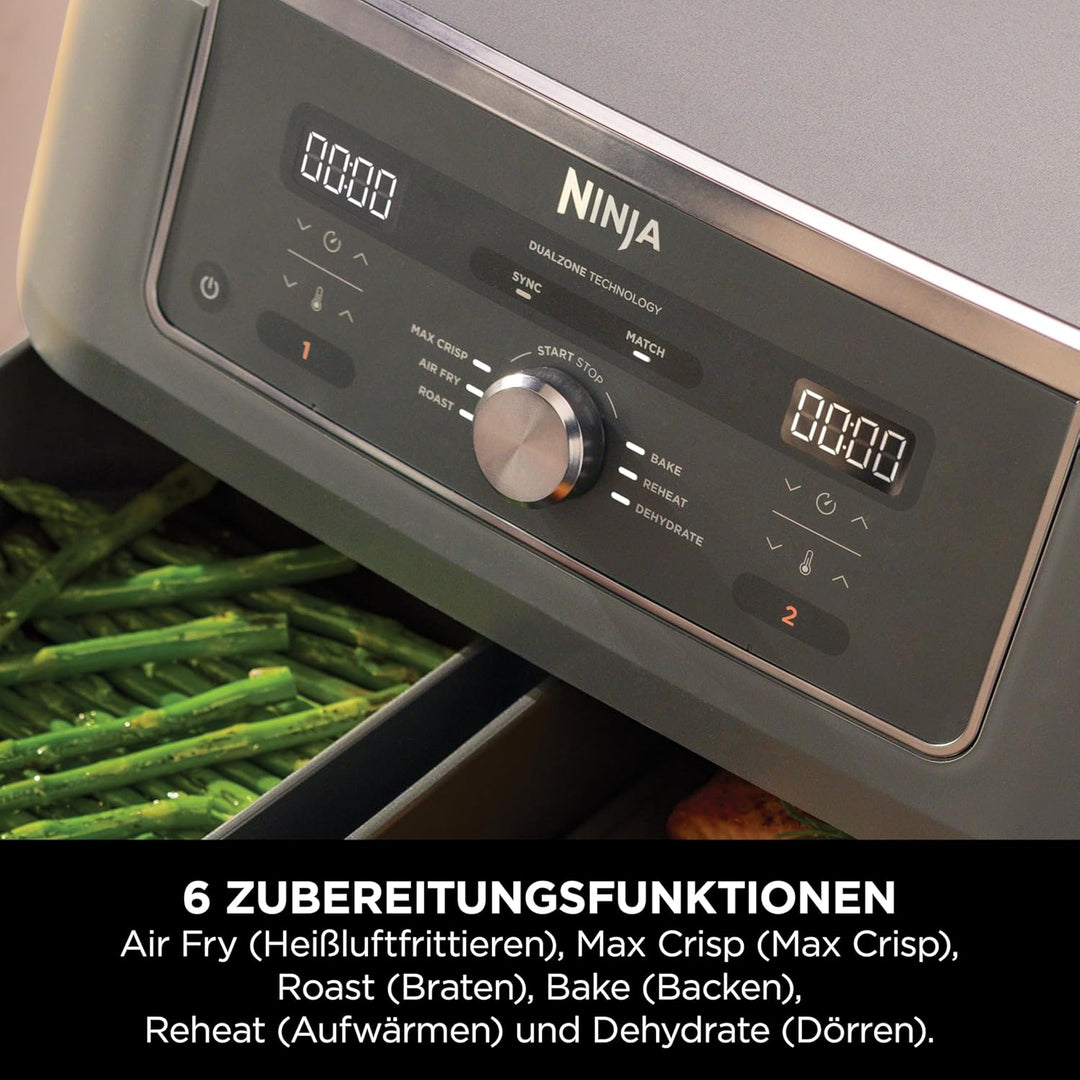 Ninja Dual Zone Digital Air Fryer, 2 Schubladen, 6-in-1, Heissluftfritteuse, 9,5L, Heissluft-Frittie